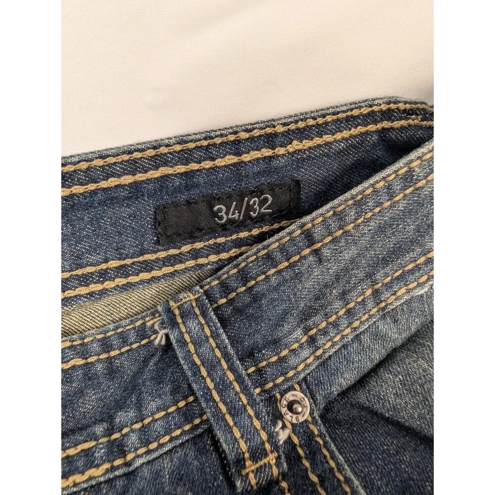 Men's 34x32 Buckle Black Jeans Bootcut Dark Wash Stretch Premium Denim Pants